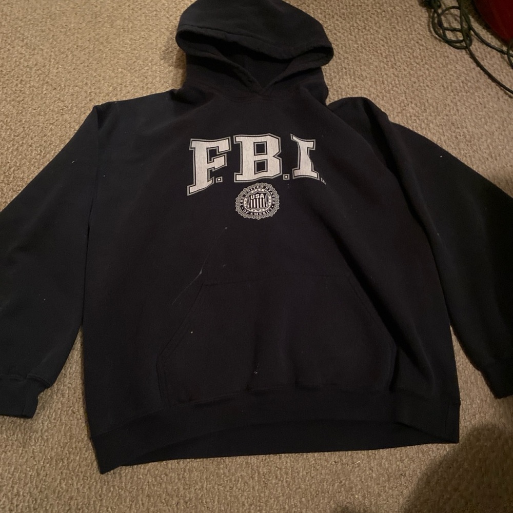 Black FBI Pullover Hoodie Sweatshirt